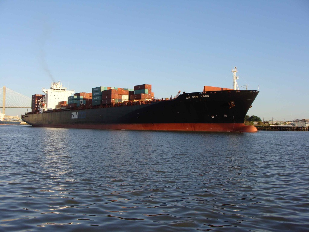 Passing Cargo Ship on the Savannah River