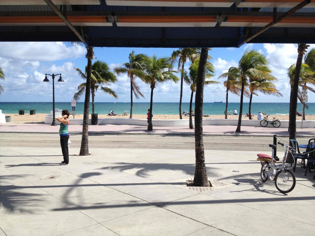 Beach at Fort Lauderdale (that's our bike on the right)