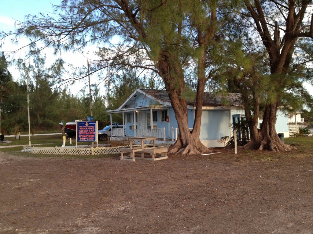 Chub Cay Police Station (right beside the laundry)