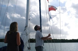 Hoisting Our Crew's Flag & the NSC Burgee
